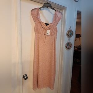 Forever 21 Size 0X (Sz 12/14) Midi Floral Blush Maxi Dress